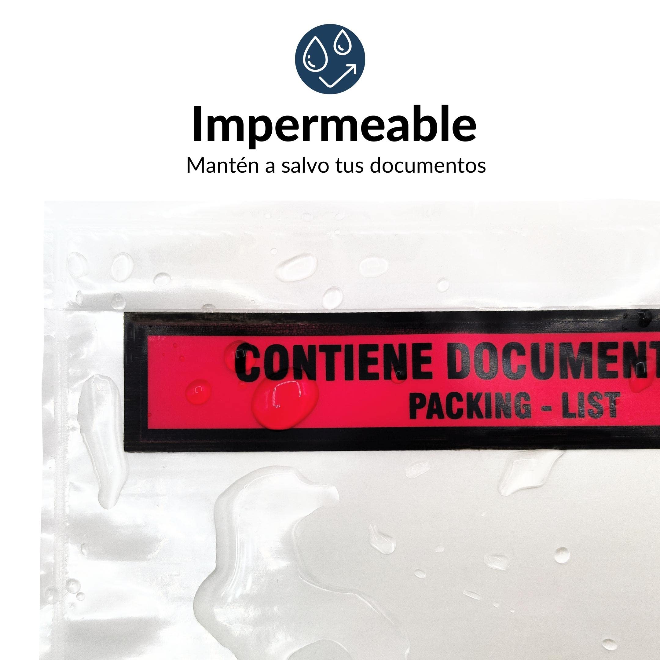Raylu Paper® - Sobres Portadocumentos Adhesivos para Packing List de Envíos. Bolsas para Albaranes Transparentes con Autocierre Resistente. (22.5x16.5cm, 100 unidades)