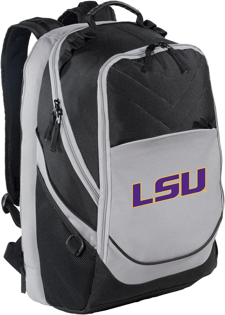 Broad Bay LSU Tigers Backpack Official LSU Logo Laptop Computer Bag (Black - Tiger Eye Logo)