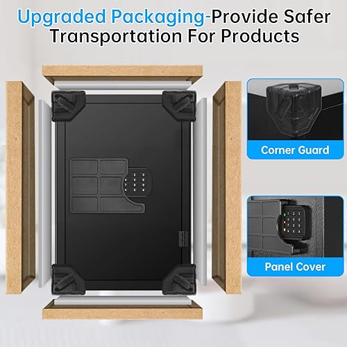 Miniatura 8 de 3.3 cajas fuertes cúbicas grandes para uso doméstico, caja de seguridad digital con teclado programable, llaves de repuesto y estante extraíble,