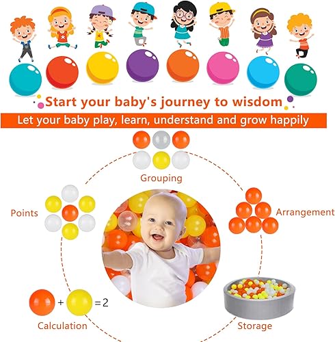 Miniatura 4 de Pack of 50 Ball Pits Balls, 2.2 inches5.5 cm, BPA Free Plastic Balls Crush Proof Ocean Balls Phthalate Free Toys for Boys Girls Toddlers Indoor