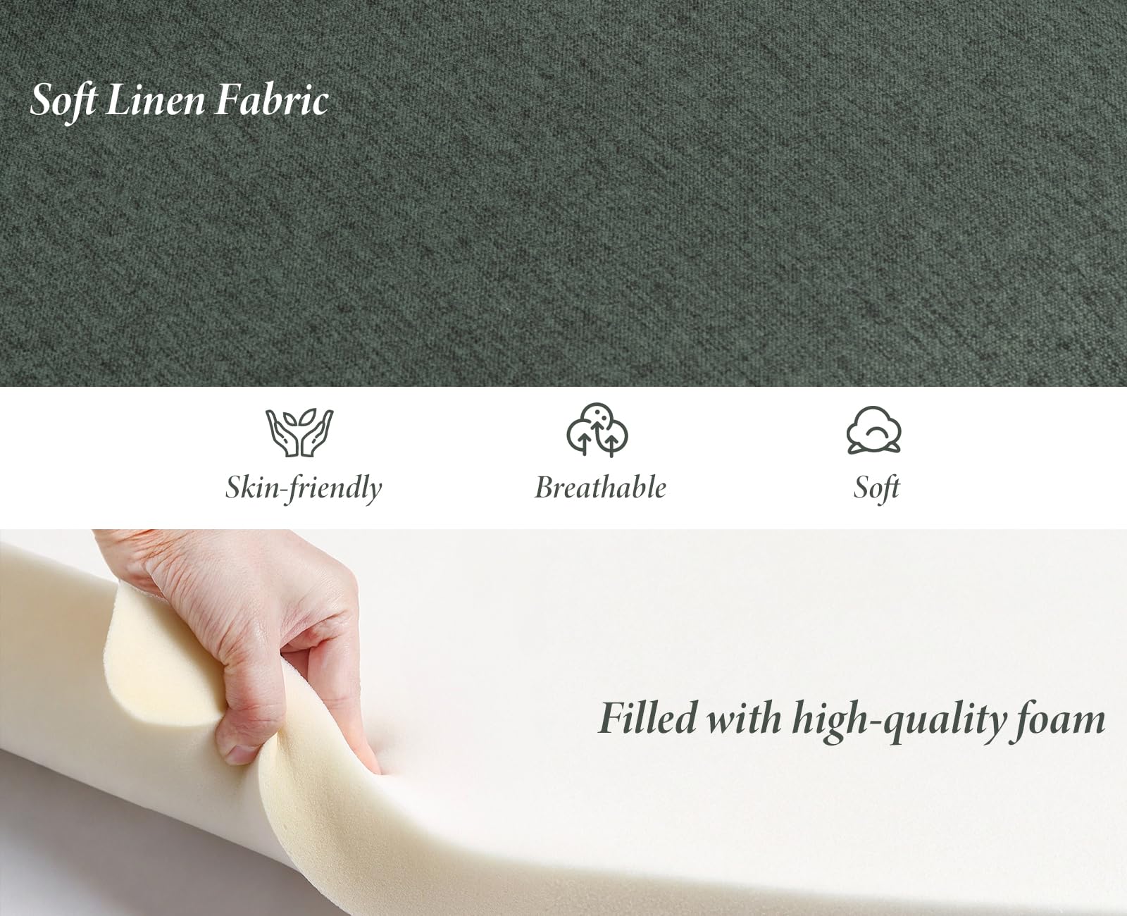 Ya-Home Poltrona Imbottita Sedia da Salotto Moderno con Gambe in Metallo Poltroncine Salotti in Tessuto di Lino Poltroncina con Braccioli per Camera da Letto/Soggiorno, Verde