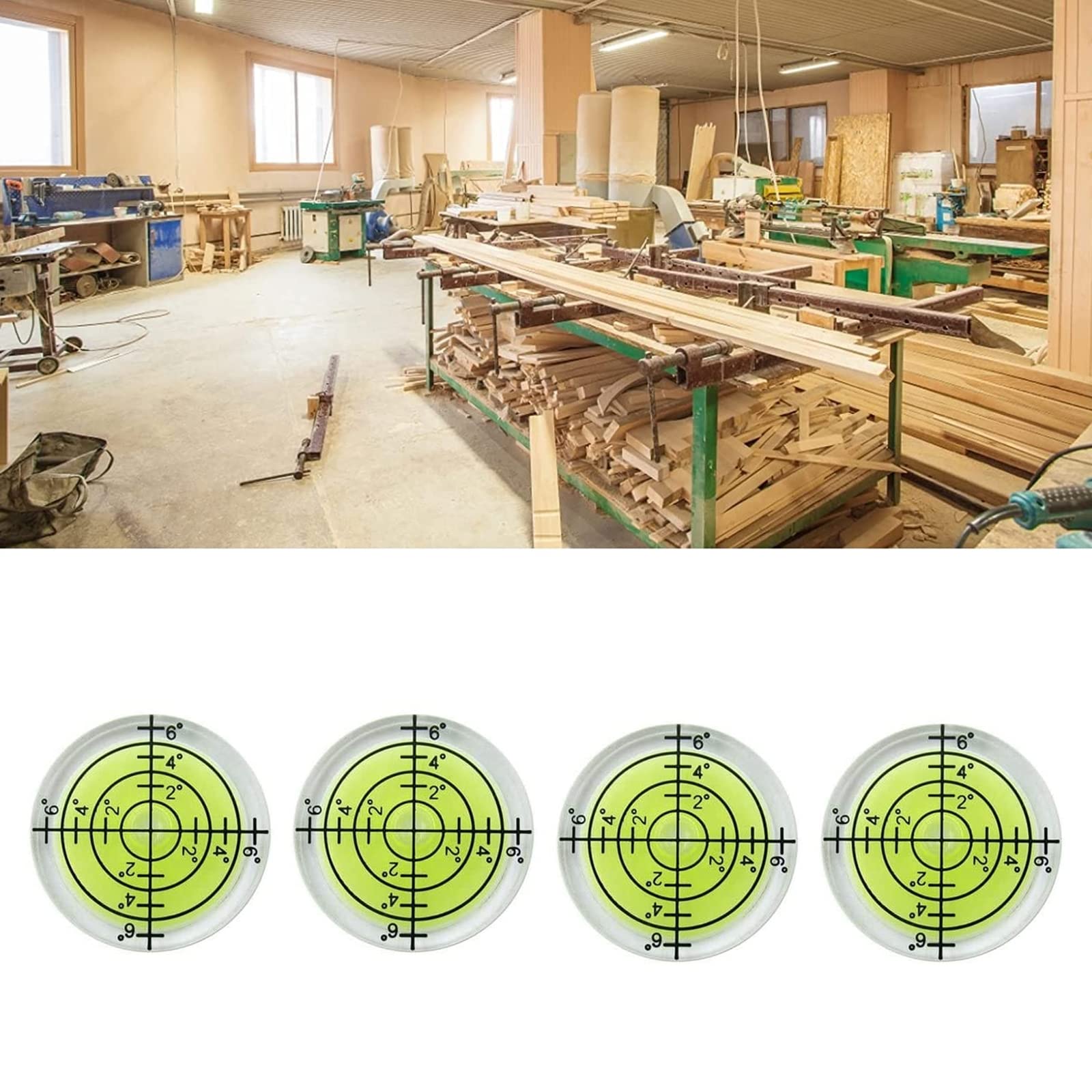 4 Mini Livelle A Bolla 32 Mm - Per Livellamento Preciso Di Camper, TV E Mobili - Con Nastro Biadesivo - Foto 6