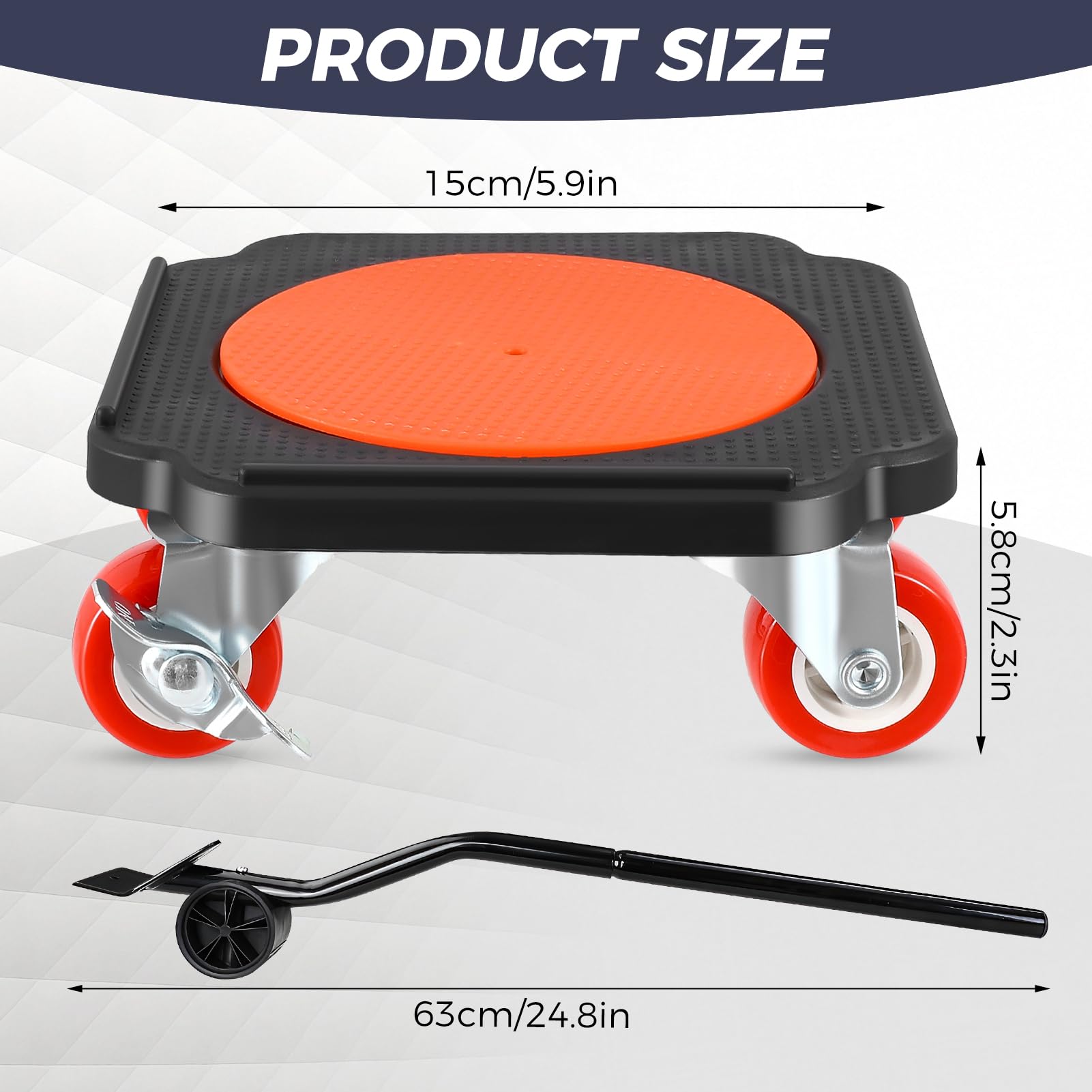 Lève-Meubles pour Charges Lourdes avec roulettes et Fonction de Freinage, Rouleau de Transport Supportant 325 Kg, roulettes de Transport à 360° pour Tous Les Sols, Kit avec Pied-De-Biche