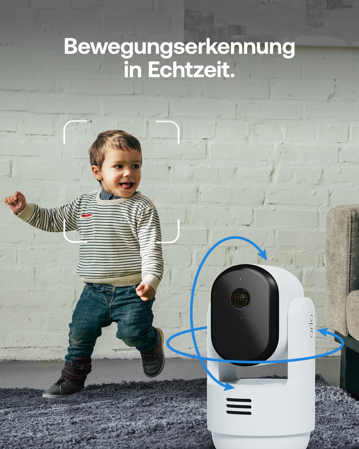 Arlo Indoor 3 HD PTZ Überwachungskamera Innen, 2er Set, Video, 360º Schwenkbar, 2-Wege-Audio, Bewegungsverfolgung, Kabelgebunden, für Babys, Haustiere, Hausüberwachung, mit Secure Plan Testzeitraum