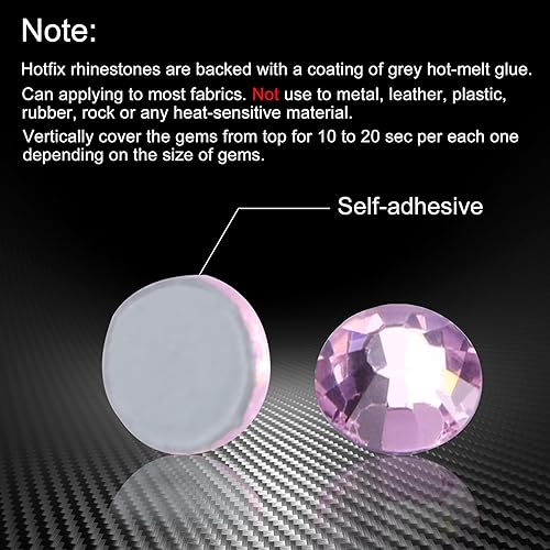 Miniatura 5 de Jollin Hot Fix - Diamantes de imitación de cristal con parte trasera plana, gemas de diamantes de imitación de 0.189 in (20 ss, 1440 unidades, rosa)