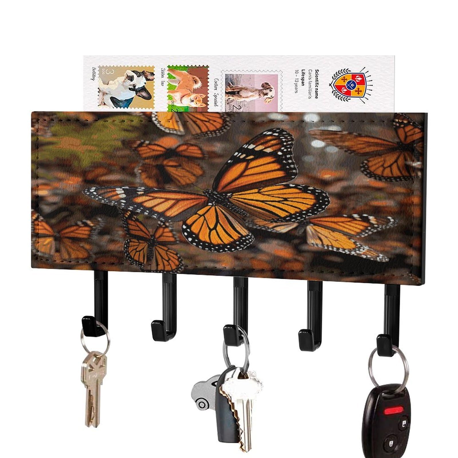 Porte-clés mural papillon pour ne plus perdre ses clés et ranger le courrier sans percer