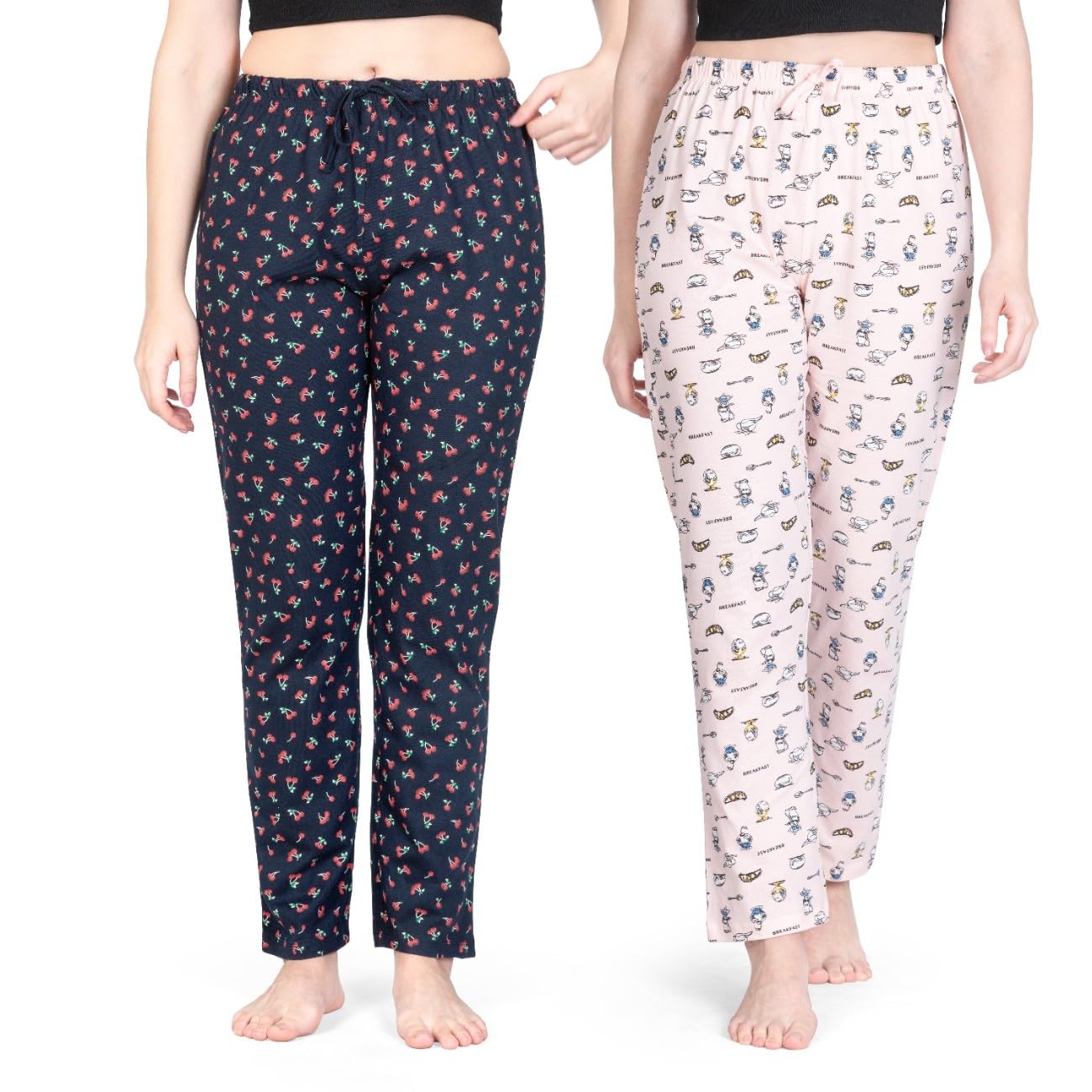 ariel Women's Cotton Printed Pyjama pack of 2-picture-15