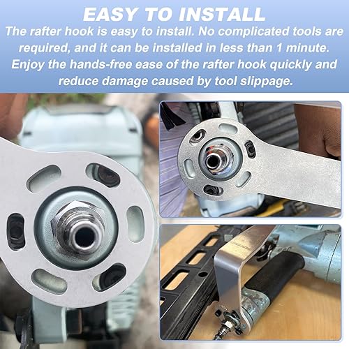 Miniatura 4 de QQZ 889661M - Gancho para herramientas Metabo HPT, también para Hitachi, distancia desde el agujero del tornillo hasta el punto central de aluminio