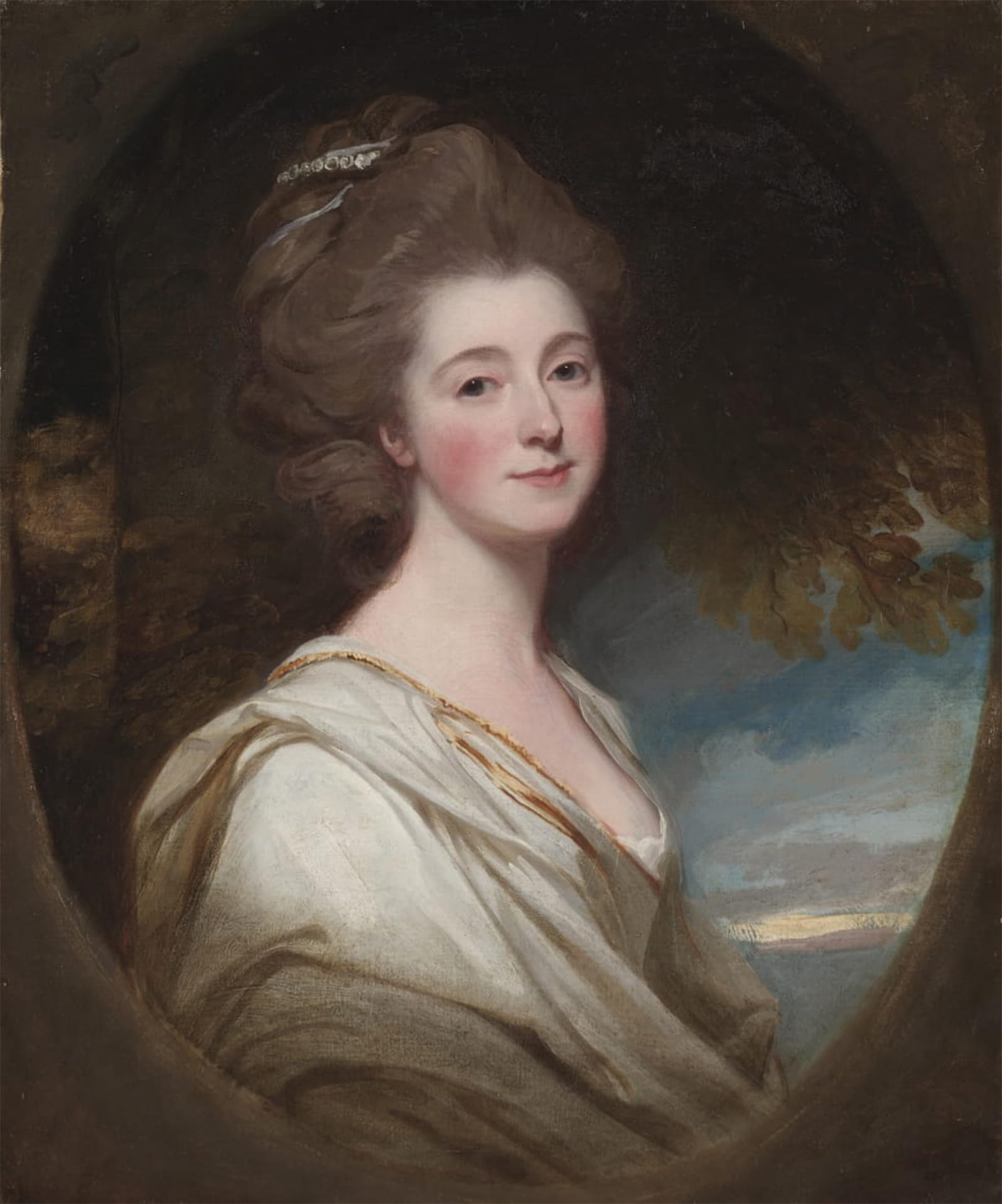 SERENDIPITP Retro Picture Poster Wall Art Pictures Painting Portrait of Jane Hoskyns by George Romney Wall Art Canvas Print for Wall Decor 60x90cm