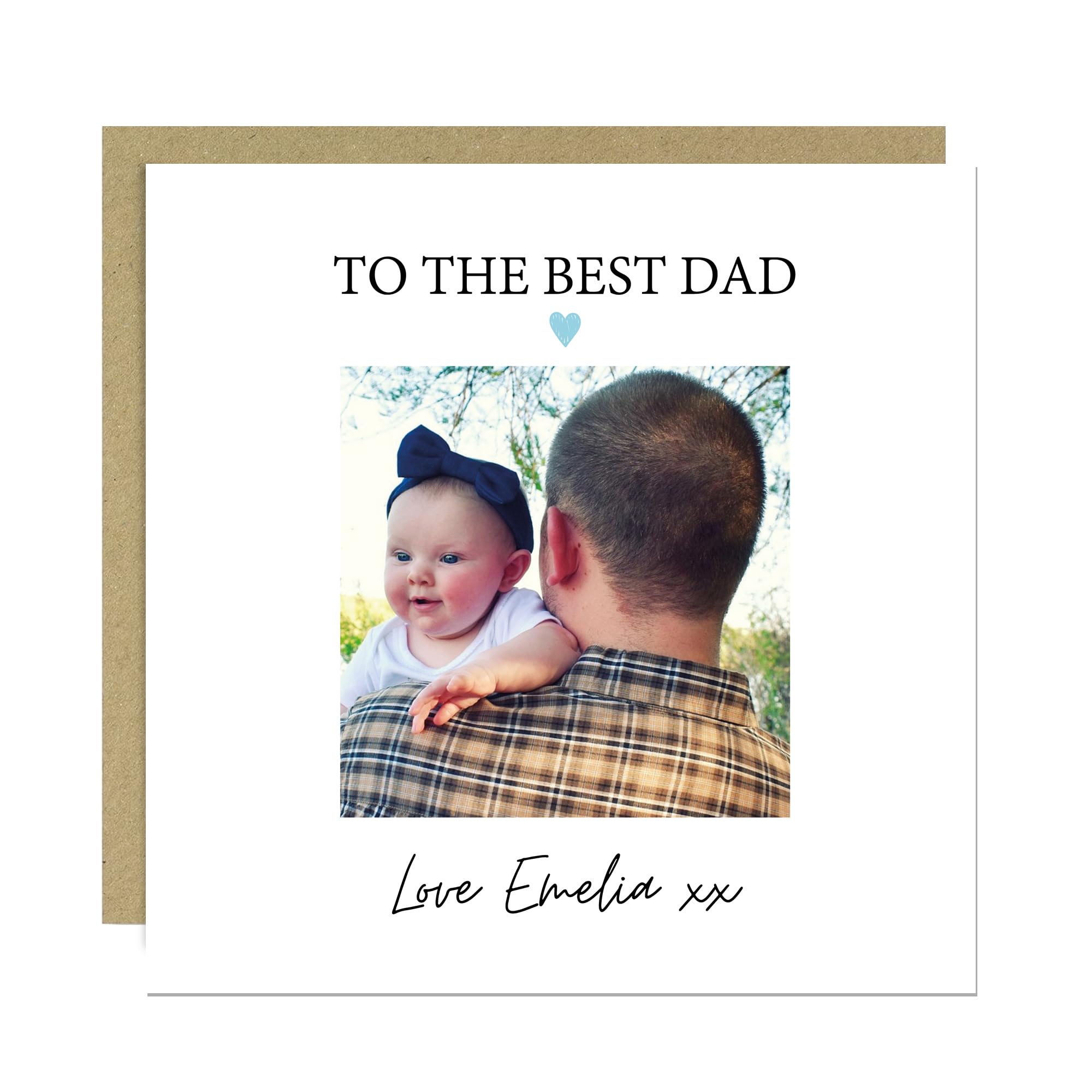RED OCEAN Personalised Fathers Day Card With Photo Best Dad Birthday Card From Daughter Son Love Greetings With Envelope Novelty Dad Daddy