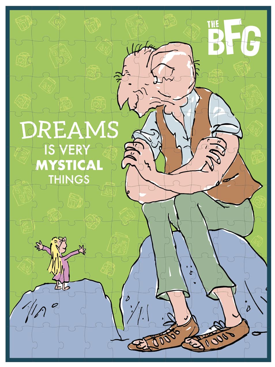 Petit Collage PRD010 Dreams is Very Mystical Puzzle : Roald Dahl The BFG, Green