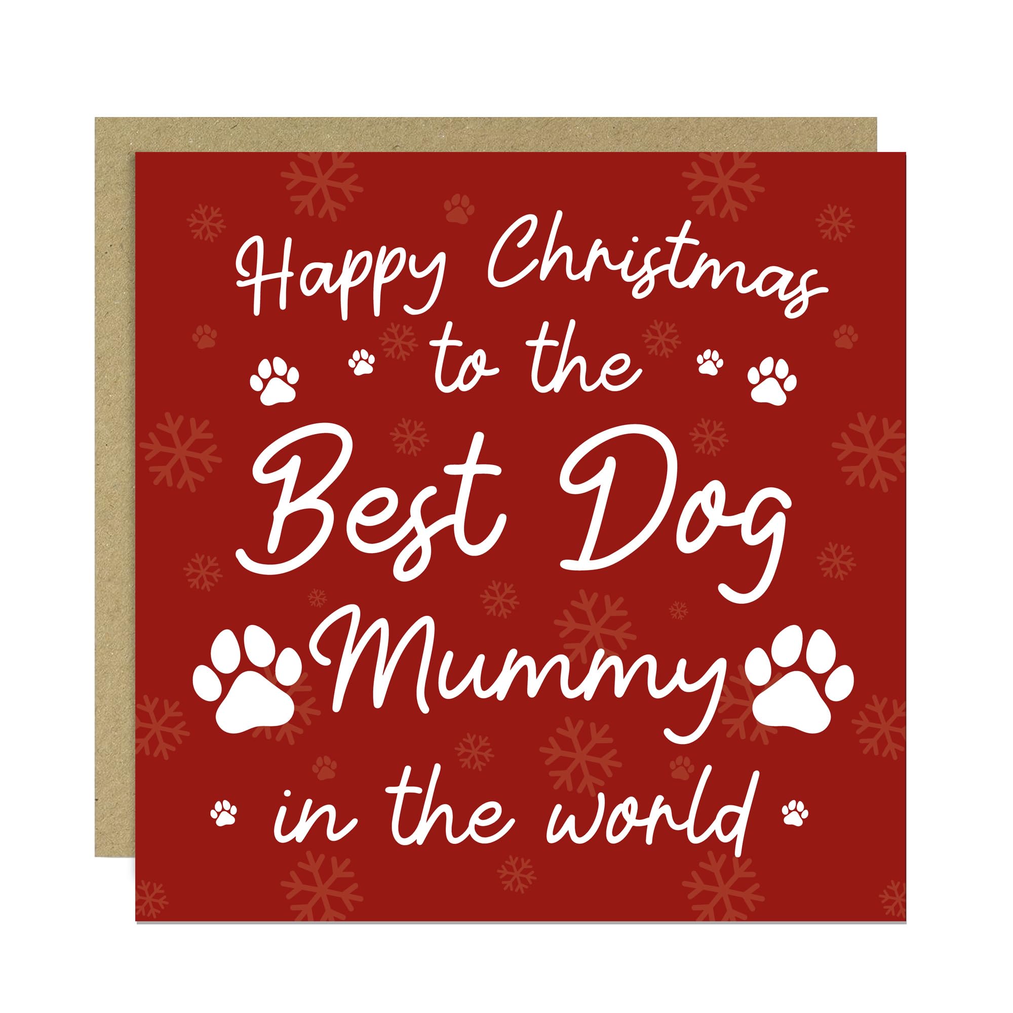 RED OCEAN Happy Christmas To The Best Dog Mummy Card From The Dog Puppy With Kraft Envelope Mummy Christmas Card From Cute Cards