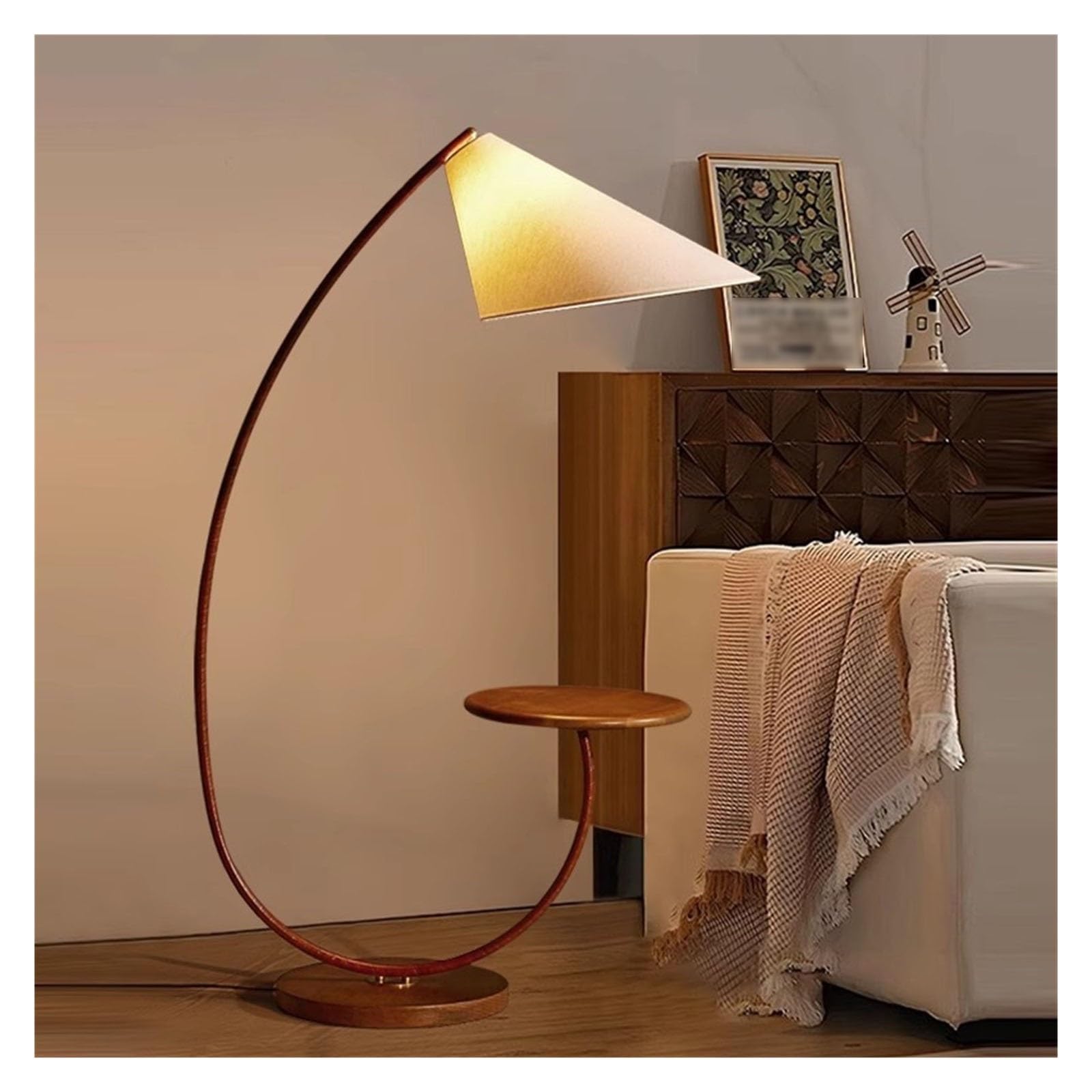 desk lamp Lampa podłogowa Lampa podłogowa z przymocowanym stołem, drewniana lampa podłogowa, lampka do czytania do sypialni, salonu, lampa stojąca biurowa table lamp