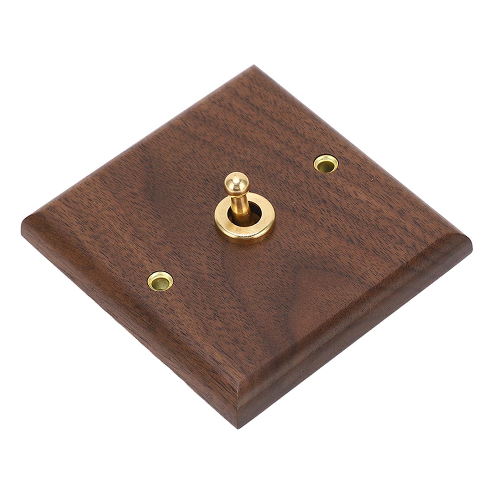 Antique Toggle Switch, Wood Panel Switch Retro Single Toggle Light Switch Wood Walnut Wall Panel Flat Plate Toggle Switch - Image 3