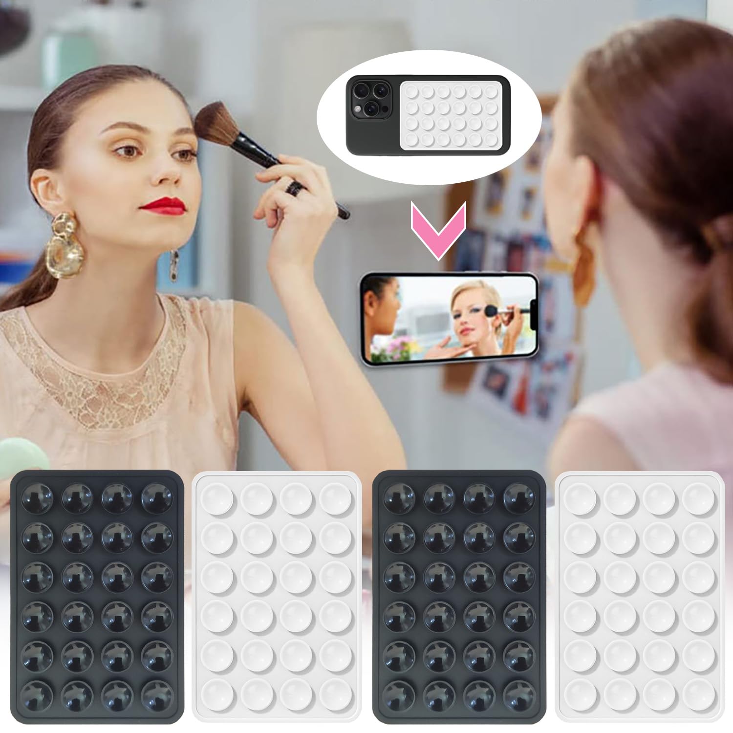 4 Ventose Per Telefono - Bifacciali, Antiscivolo, Per Selfie E Video, Compatibili Con Tutti I Modelli - Foto 6