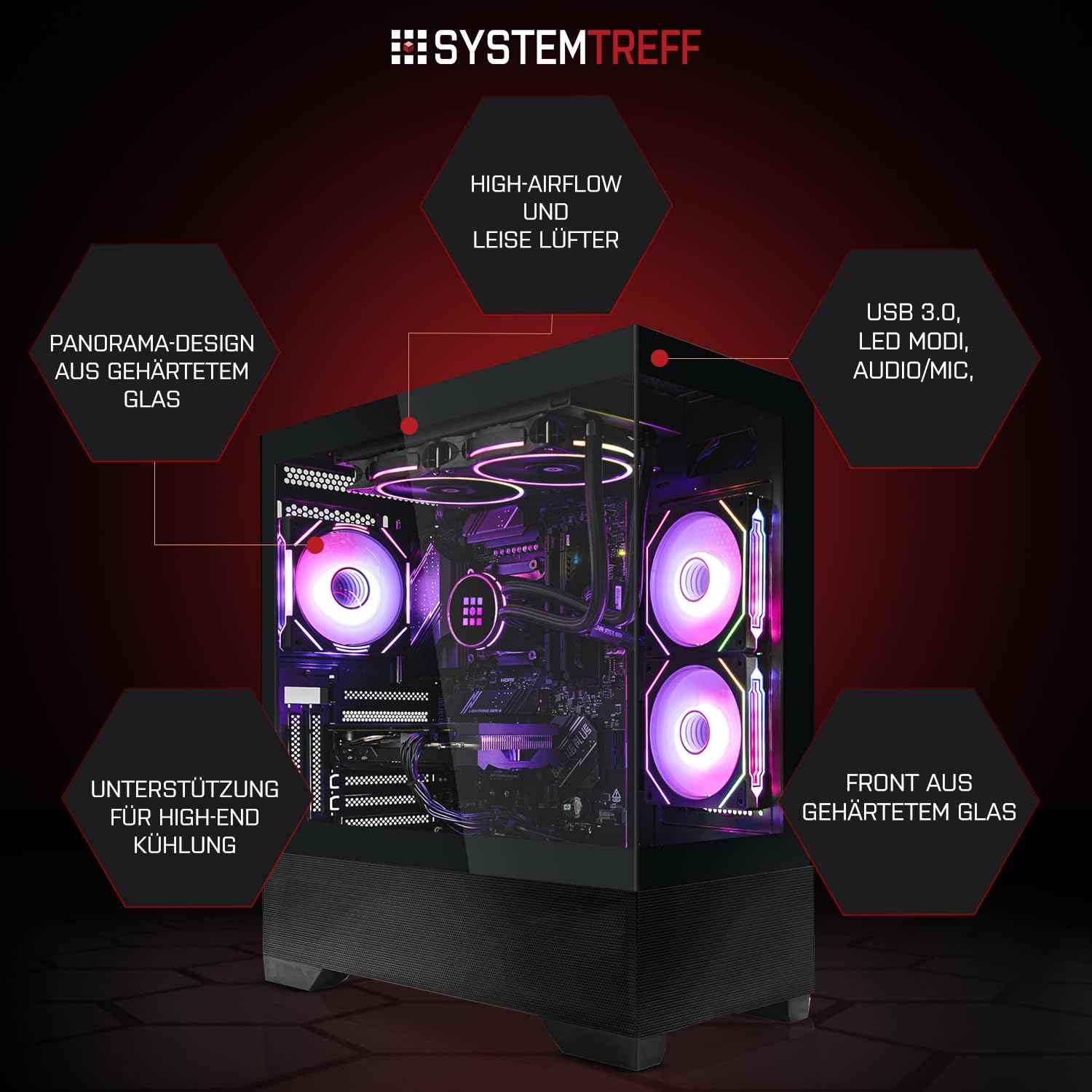 SYSTEMTREFF High-End Gaming PC Intel Core i5-14600KF 6x5.3GHz