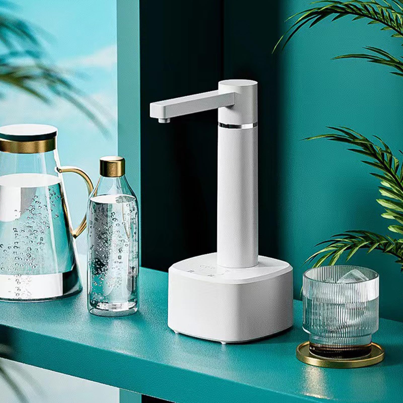 Dispensador de Botellas de Agua de Escritorio, dispensador de Agua automático, Jarra para Beber Recargable por USB, Bomba de Botella, encimera para Cocina casera (Blanca)