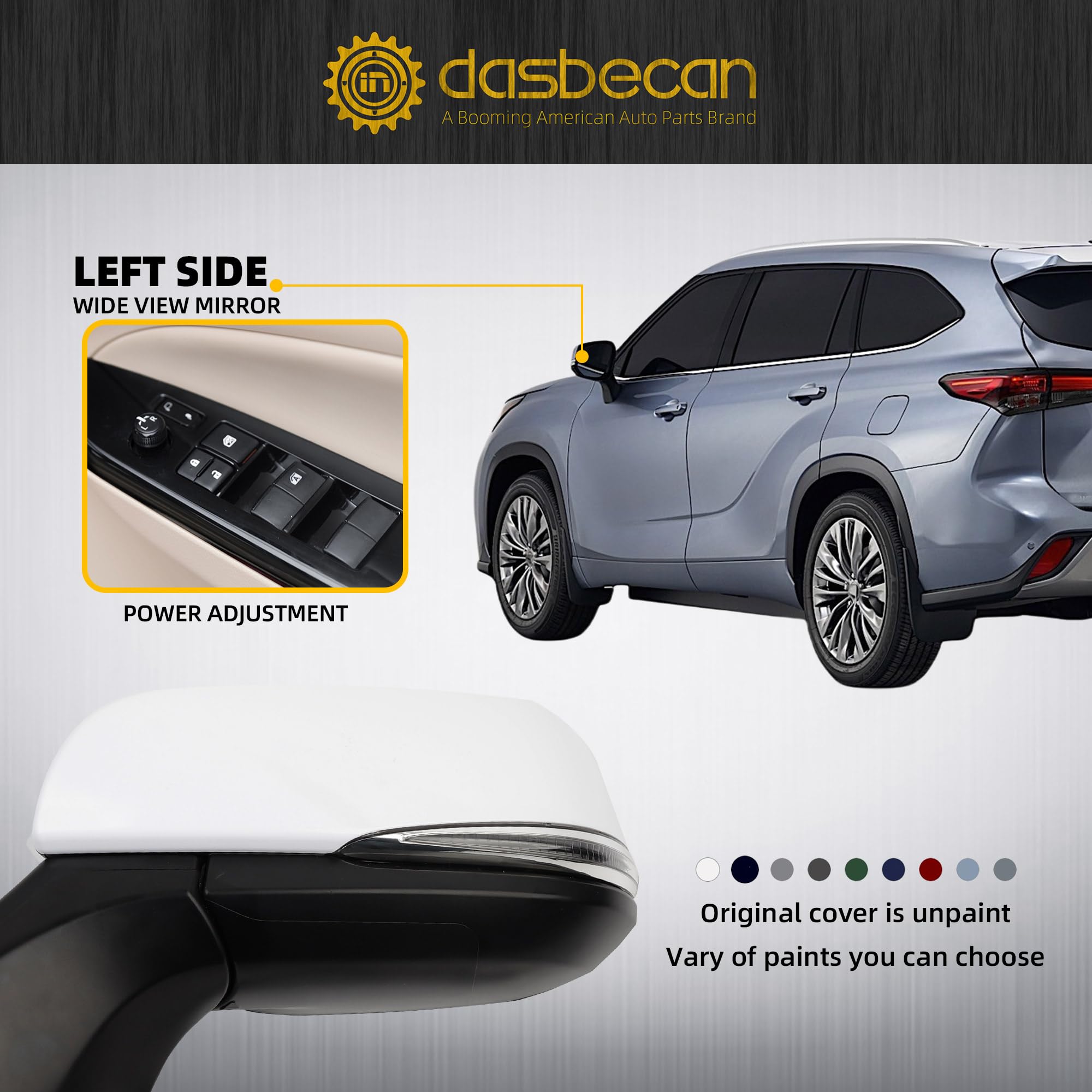 Passenger Side Mirrors Fit For 2009-2013 Toyota Highlander Side Mirror Replacement - View #6