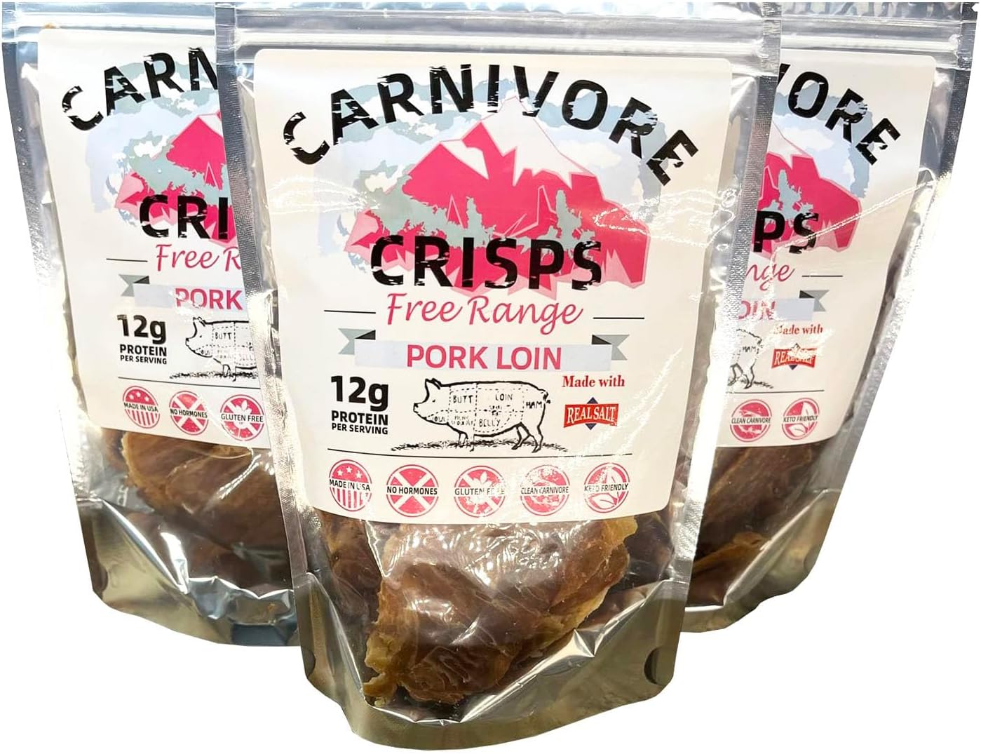 Carnivore Crisps, Grass-Fed and Finished Beef Brisket, Beef Crisps, High Protein, Keto & Carnivore Diet Approved, Gluten-Free, No Hormones, 1.5 oz (Pack of 3)