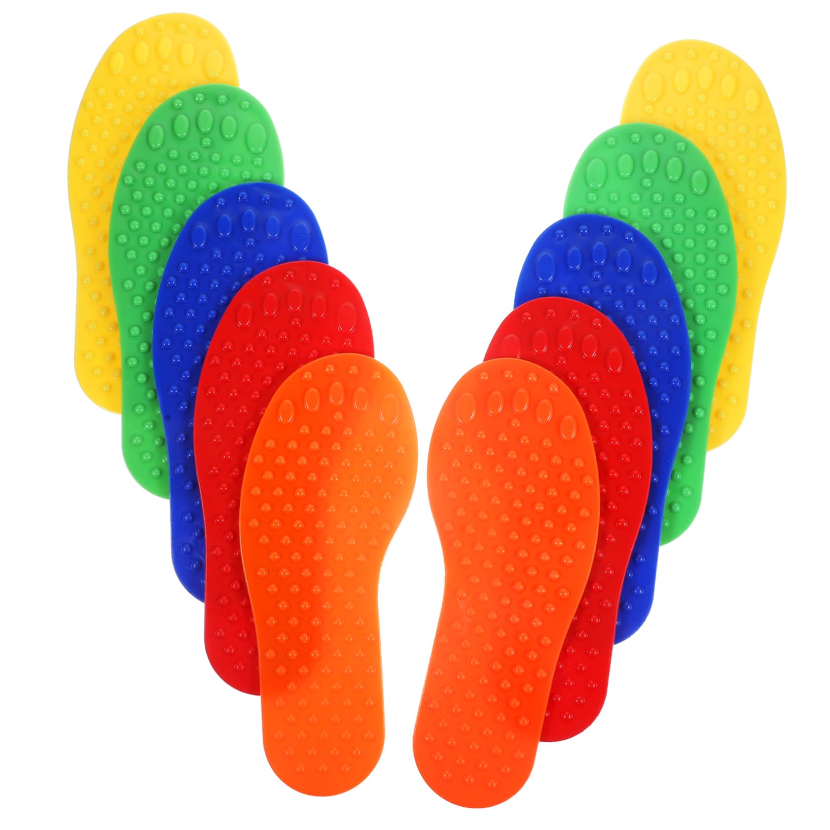 GRIRIW 10Pcs Foot Shape Floor Markers for Sports Training Markers for Football Basketball and Tennis Durable and Vibrant Marking Tools for Pe Teachers