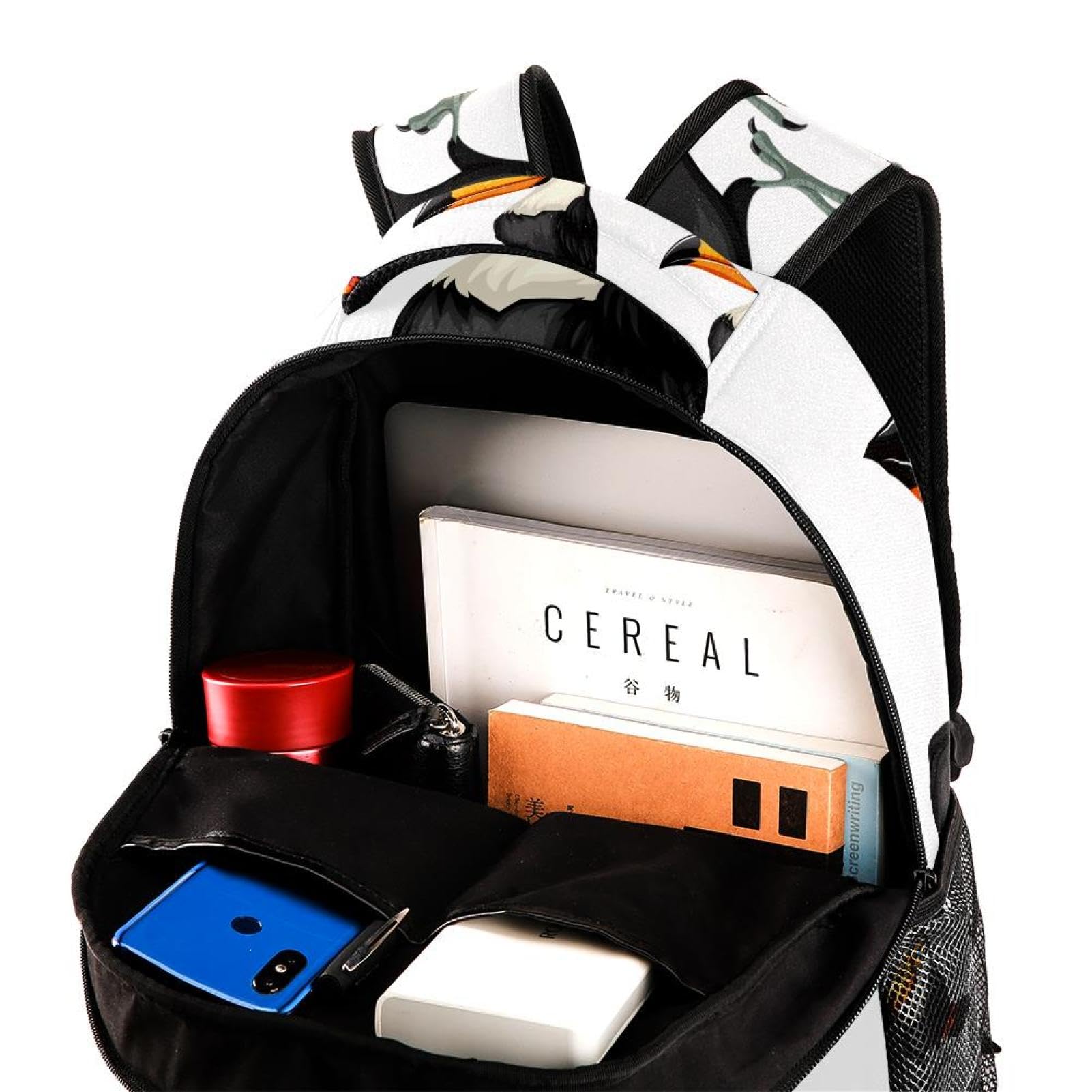 Zaino scolastico per uomini e donne, borsa da viaggio per computer portatile con uccello, leggero, zaino casual per libri