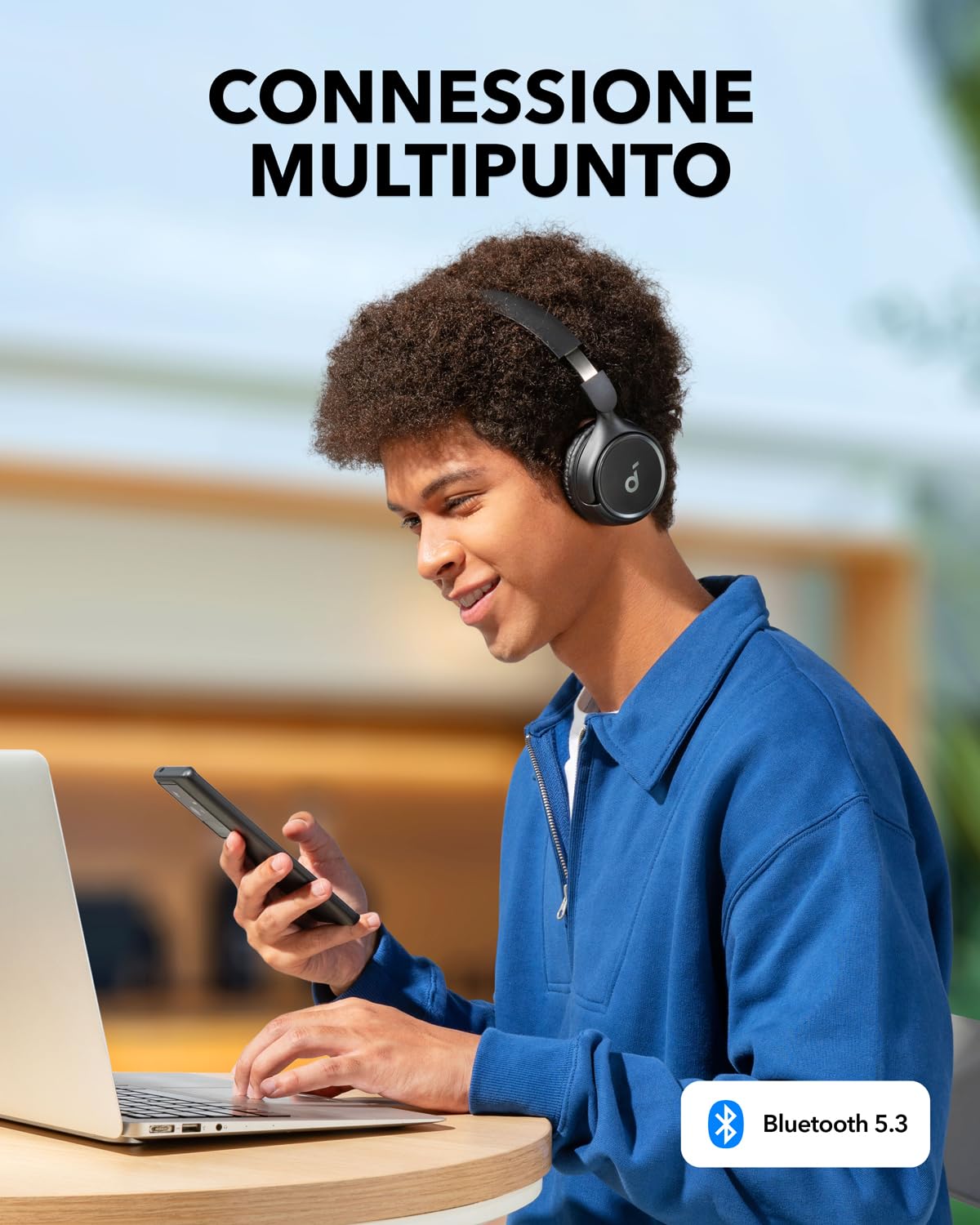 Soundcore Cuffie Bluetooth On-Ear H30i, Cuffie Wireless, Design Pieghevole, Bassi Puri, 60 Ore di Riproduzione, Bluetooth 5.3, Leggere e Confortevoli, Connettività con App, Connessione Multipunto