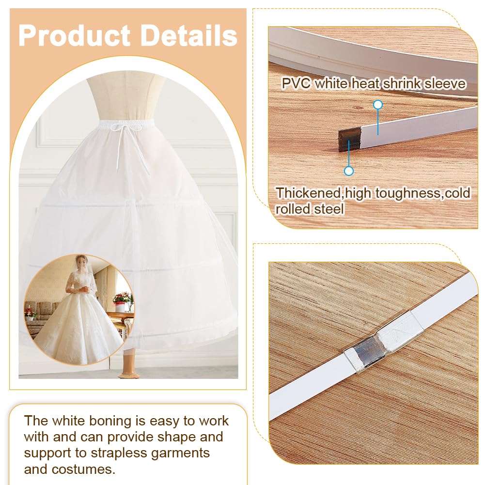 PH PandaHall 45m Ruban Désossage Polyester 12mm Blanc - Pour Couture Robe Mariée Et Bricolage
