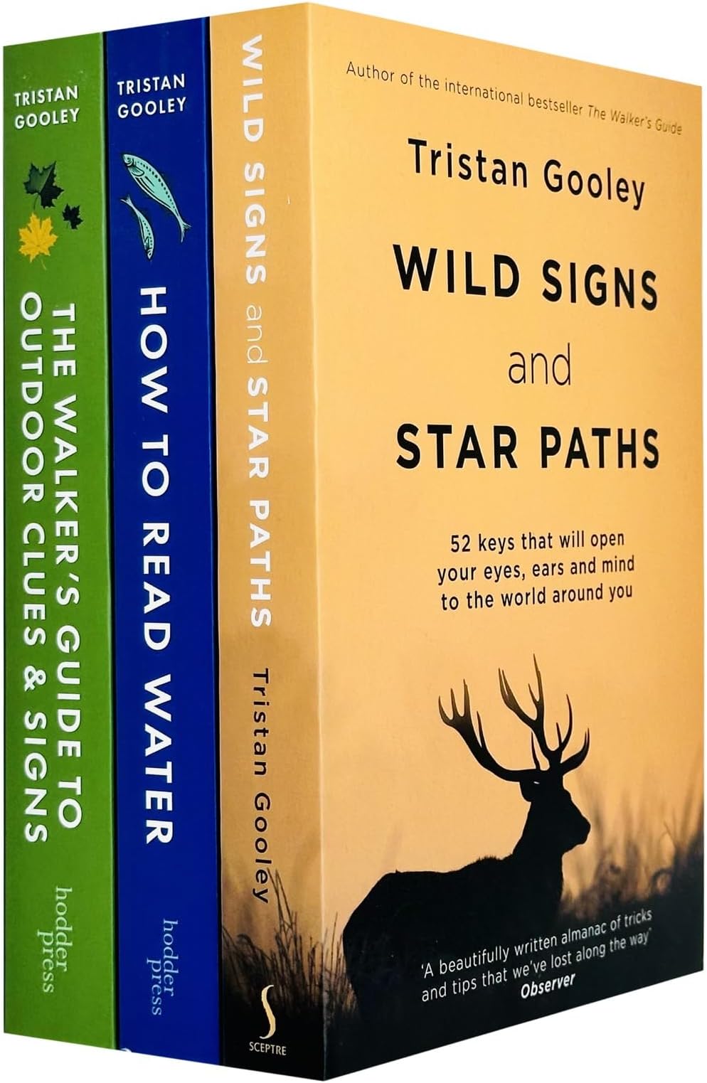 Tristan Gooley 3 Books Collection Set (The Walker's Guide to Outdoor Clues and Signs, How To Read Water & Wild Signs and Star Paths)