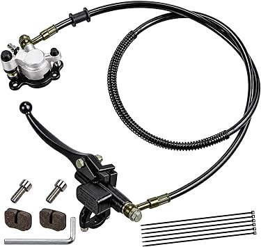 Mini Bike Hydraulic Disc Brake Caliper Kit with 50 inch Hose Tube Master Cylinder for Baja Doodle Bug DB30 Blitz Dirt Bug Predator 79cc 97cc 2.8hp Mini Bike Parts