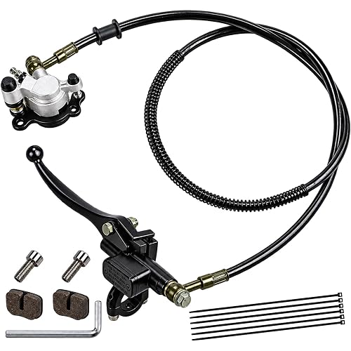 Mini Bike Hydraulic Brake Caliper Kit with 50 inch Hose Tube Master Cylinder for Baja Doodle Bug DB30 Blitz Dirt Bug Predator 79cc 97cc 2.8hp Mini Bike Parts