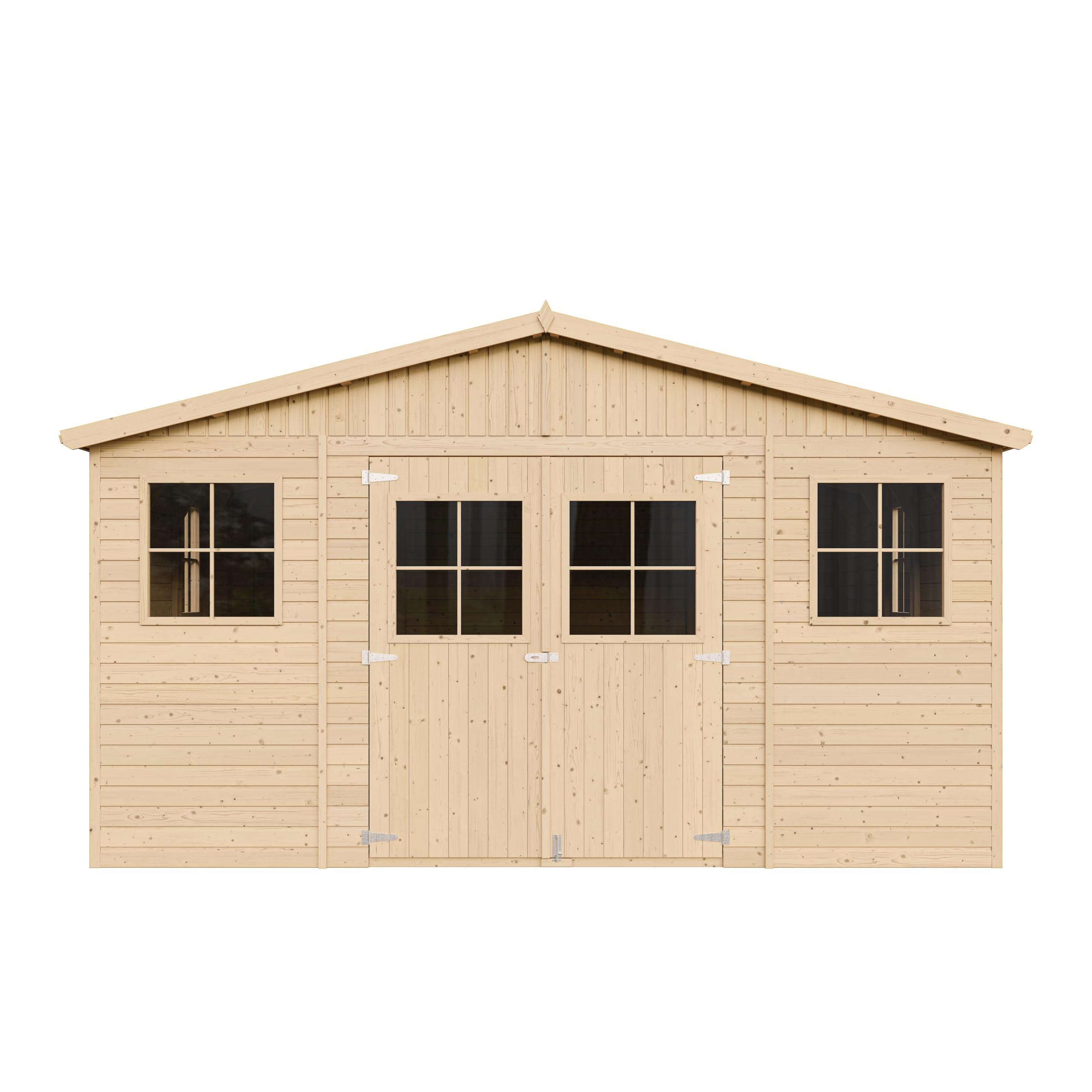 Cobertizo de Madera para jardín - A246x418x522cm/20m2 Cobertizo de Madera Natural - Taller de Jardín - Bicicleta, Almacenamiento de Herramientas TIMBELA M333