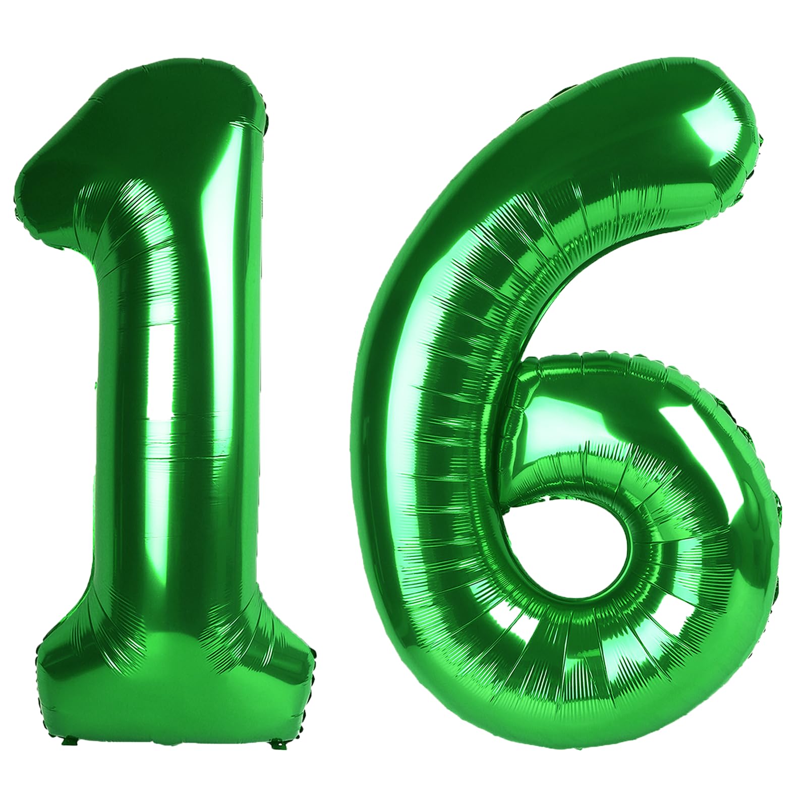 40 Inch Green Number 16 Digital Balloon,Jumbo Mylar Foil Helium Balloon for 16 Balloons for Birthday Party,Wedding Anniversary Party Decorations