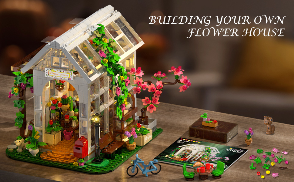 Amazon.com: HOGOKIDS Flower House Building Set with LED Light