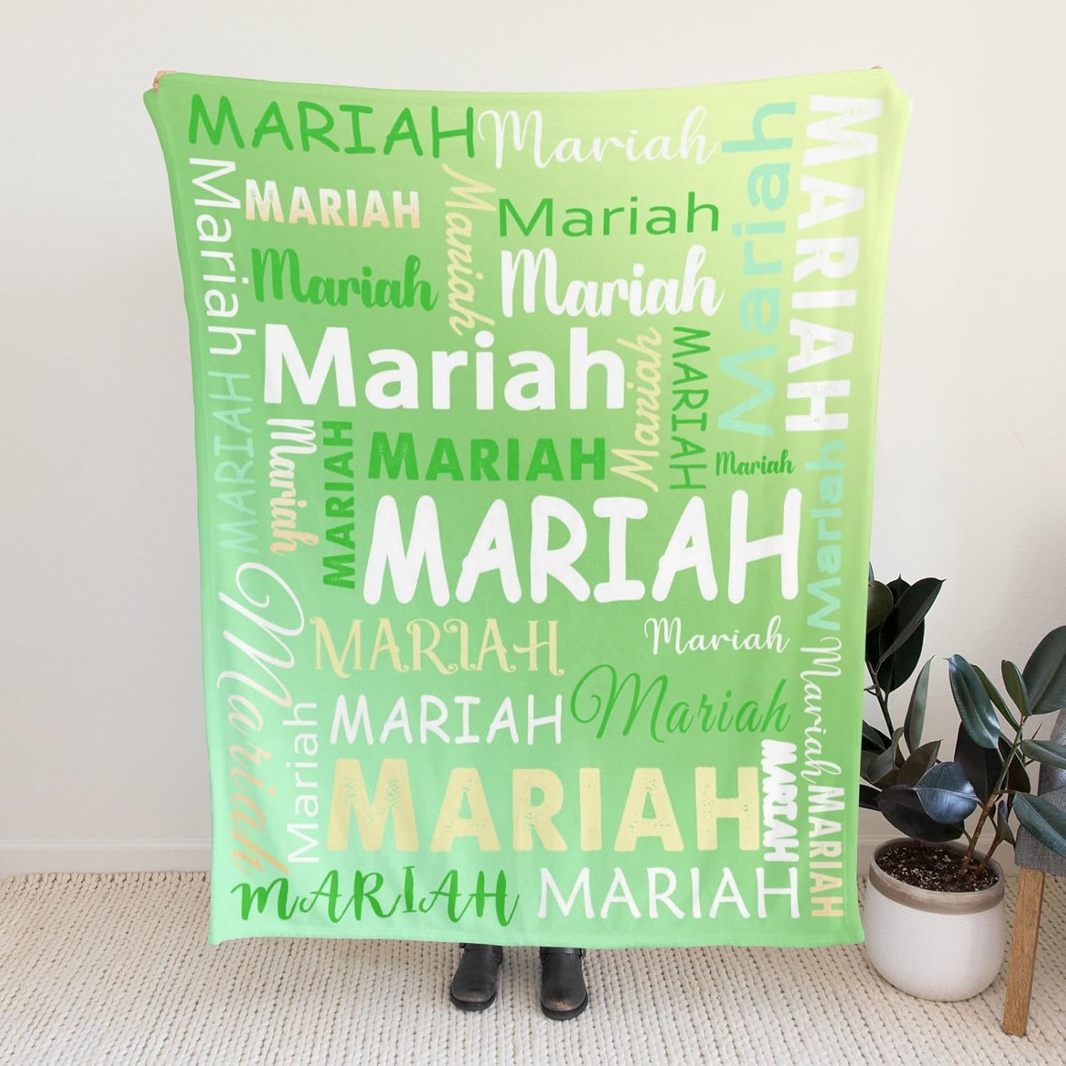 Personalized Name Throw Blanket, Custom Flannel Blanket for Women Men Boys Girls Kids, Customized Gifts Name Blanket for Birthday Christmas Valentines Day