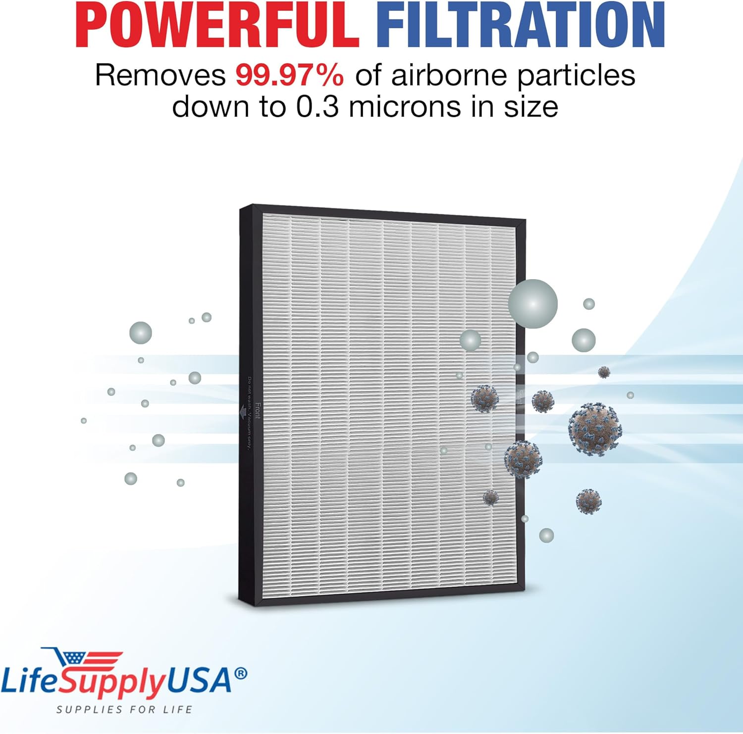 True HEPA Filter Replacement Compatible with Rabbit Air BioGS SPA-421A & SPA-582A Air Purifiers by LifeSupplyUSA