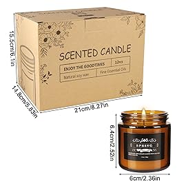 Christmas Scented Candle Set 12 Pack, Candle for Home Scented, Odor Eliminating, Stress Relief, Long Lasting Soy Wax Gift Set