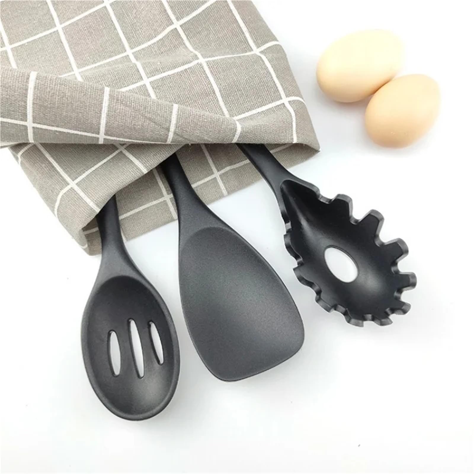 10-teiliges Küchenutensilien-Set aus Silikon, Koch- und Backutensilien for den Heimgebrauch(Black)