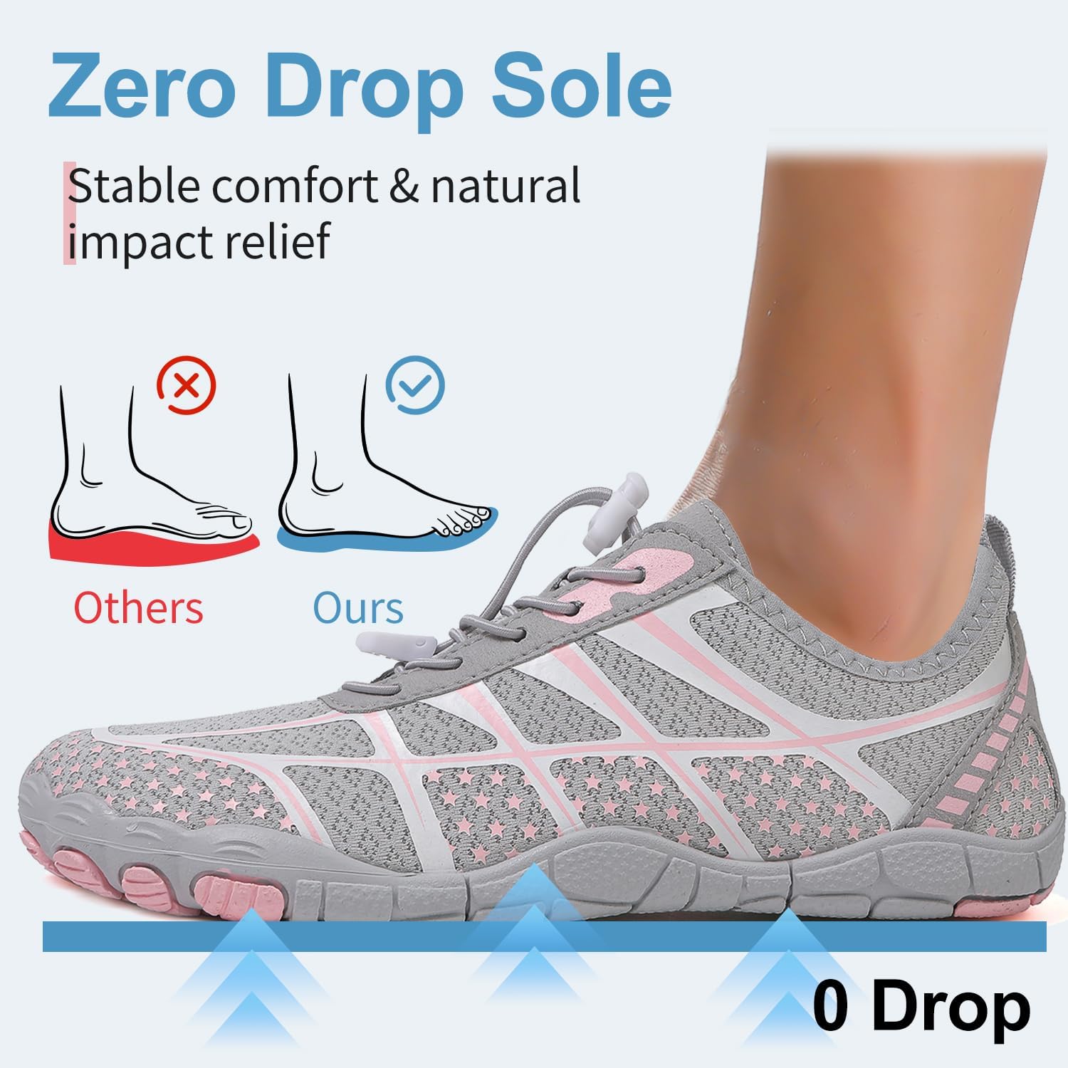 Hike Barefoot Shoes for Women Men Non-Slip Wide Toe Box Water Shoes Unisex Quick-Dry Zero-Drop Aqua Socks Womens Mens Breathable Hiking Walking Athletic Footwear