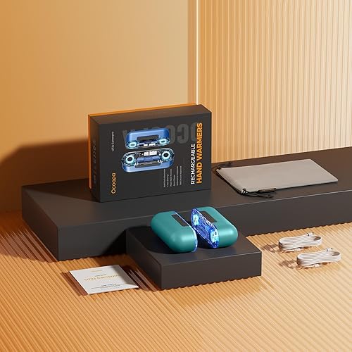 Miniatura 58 de OCOOPA Calentadores de manos recargables, paquete de 2, calentador de manos eléctrico magnético, 16 horas de calor, 4 niveles de calor hasta 145 ℉