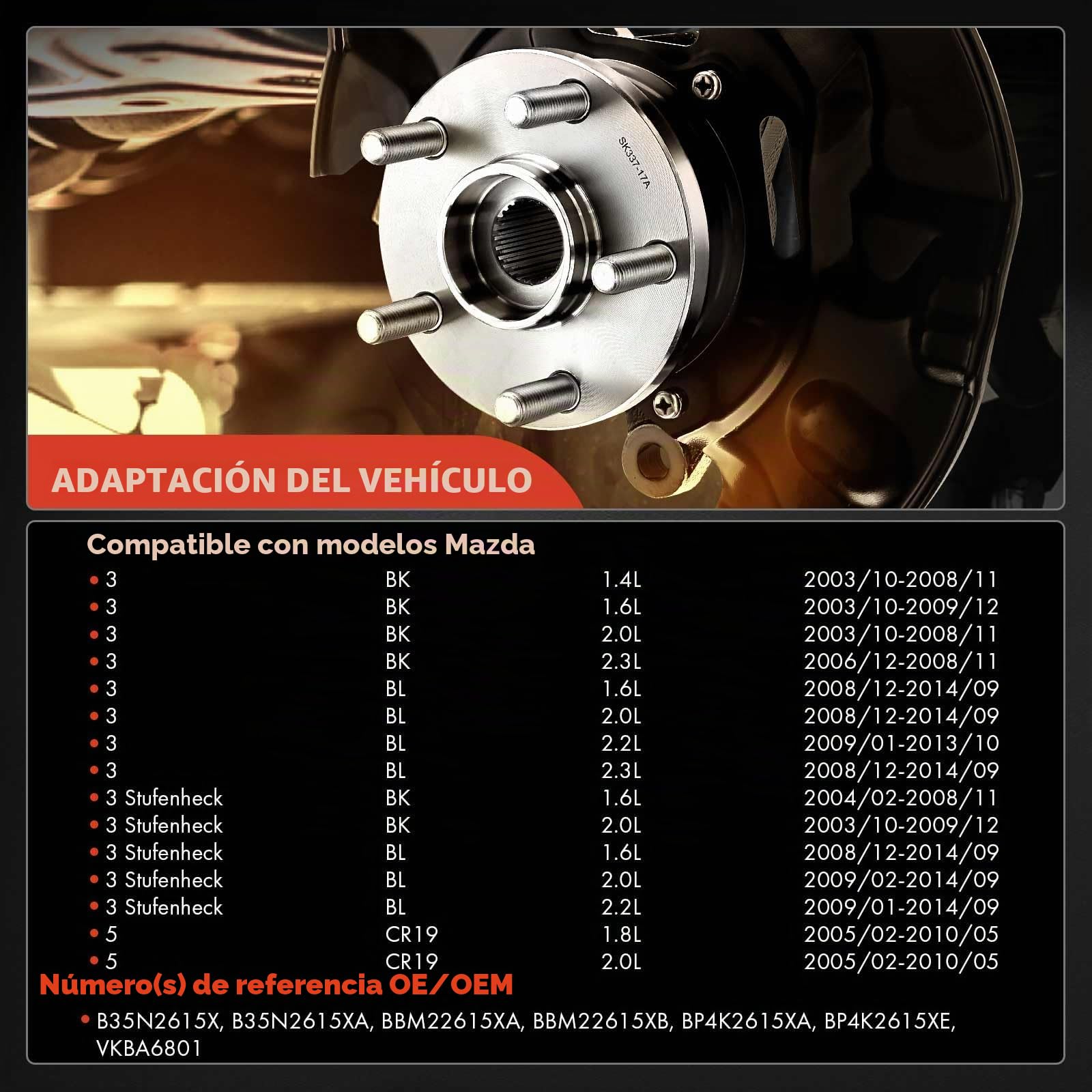 Frankberg 2 rodamientos de rueda traseros juego de rodamientos con sensor
