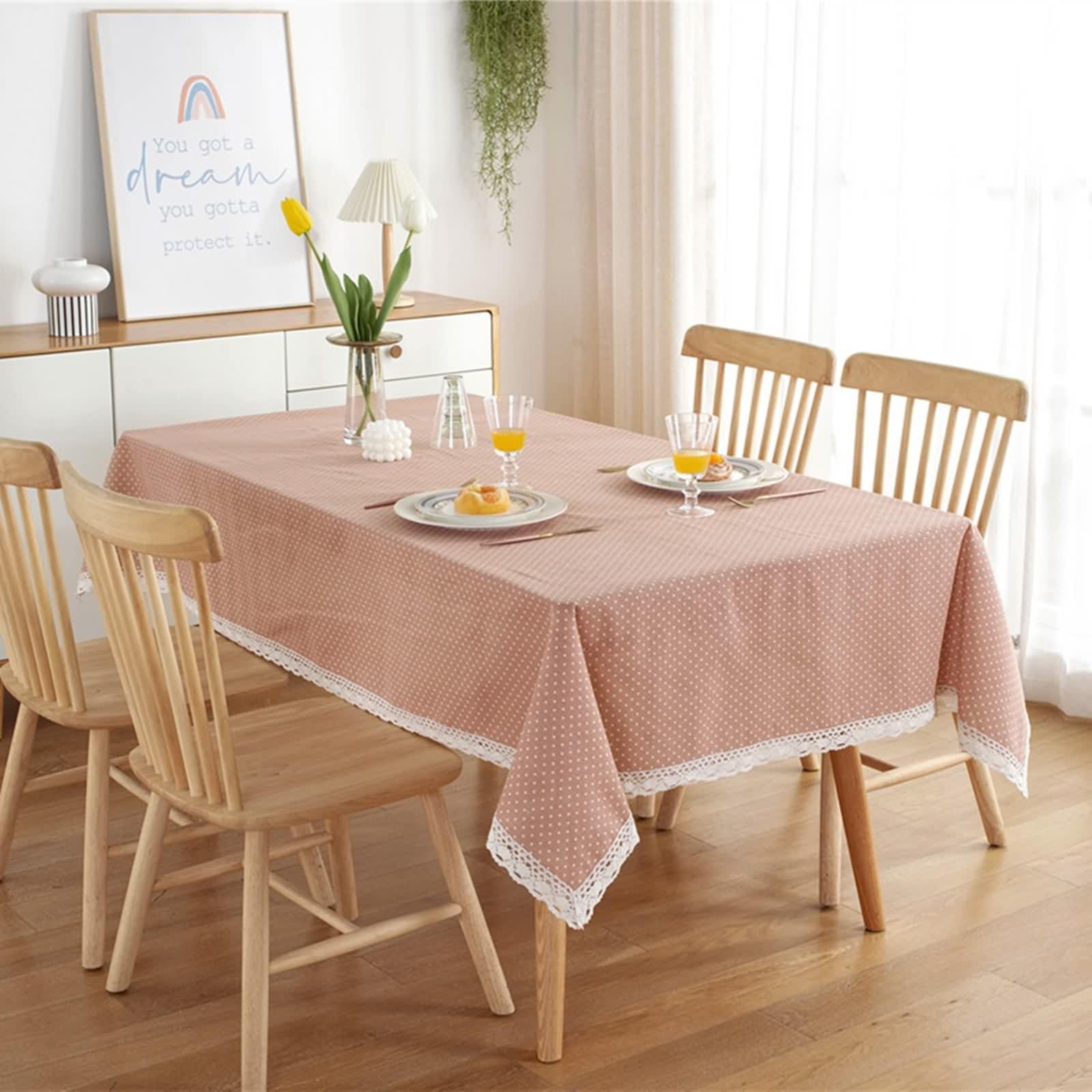 Nappe de table rectangulaire lavable anti-tache pour simplifier les repas