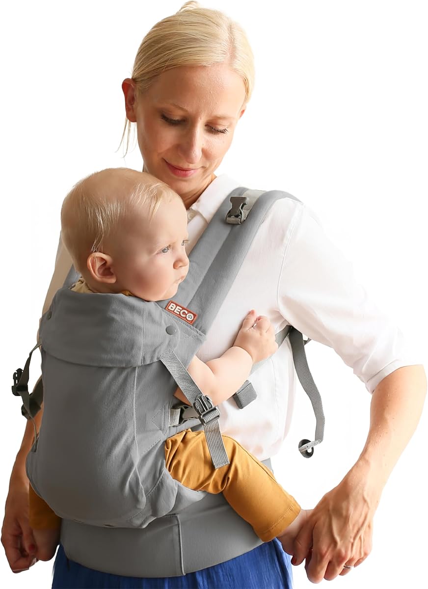 Beco Gemini 2.0 Baby Carrier Newborn to Toddler, 4 Positions, Gray | M-Cloud Padded Support, Hip-Healthy Ergonomic Seat, fully Adjustable Fit for every parent and growing child.