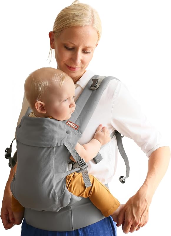 Beco Gemini 2.0 Baby Carrier Newborn to Toddler, 4 Positions, Gray | M-Cloud Padded Support, Hip-Healthy Ergonomic Seat, fully Adjustable Fit for every parent and growing child.