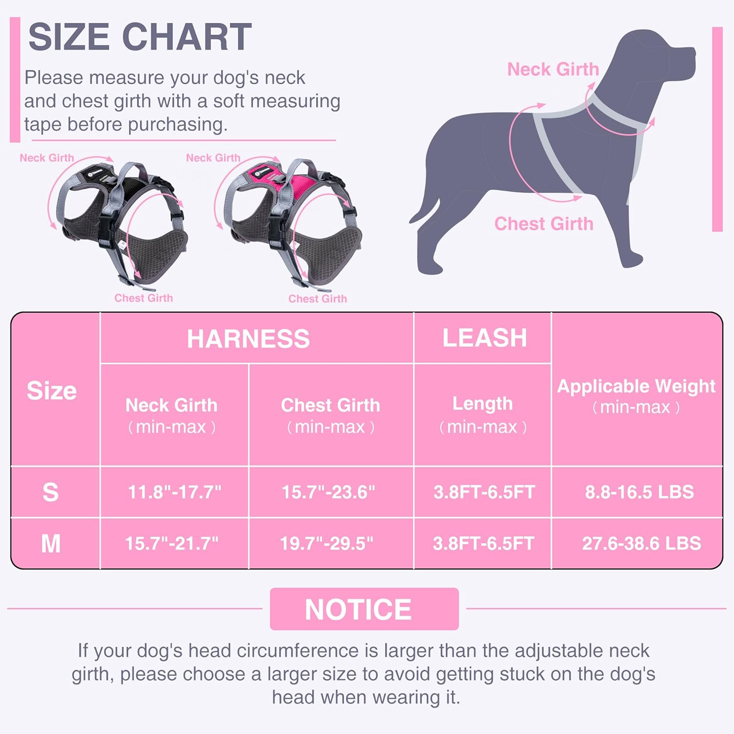 Escape Proof Dog Harness Medium Sized with Handle, Easy Walk Dog Harness Reflective Adjustable Soft for Training