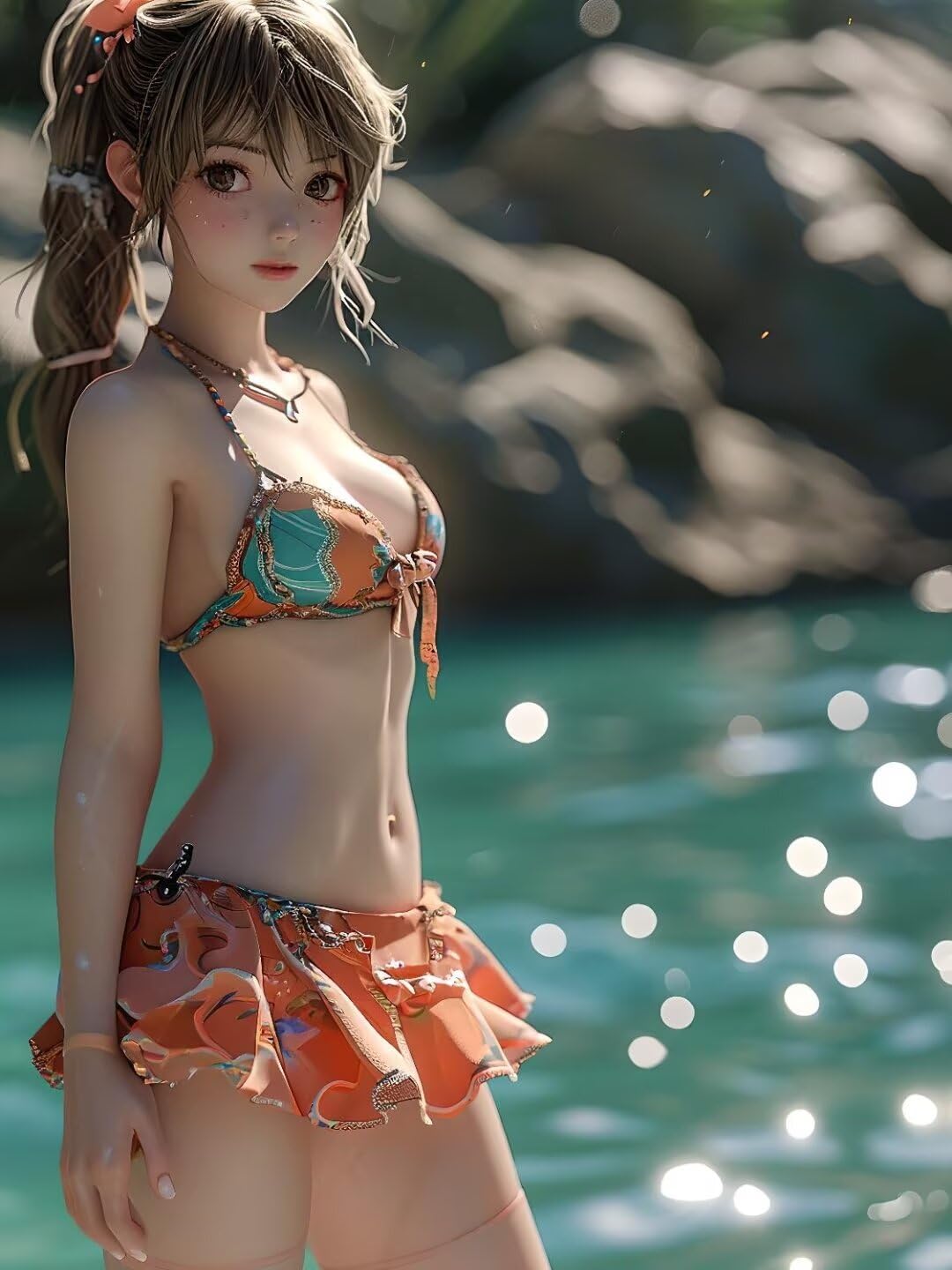 Pintura por Numeros hermosa chica en bikini Pintar por Numeros Adultos Niños, DIY Paint by Number Kit con Pinceles y Pinturas Acrilicos, Cuadros por Numeros, Decoración para el Hogar 100x70cm w-3254