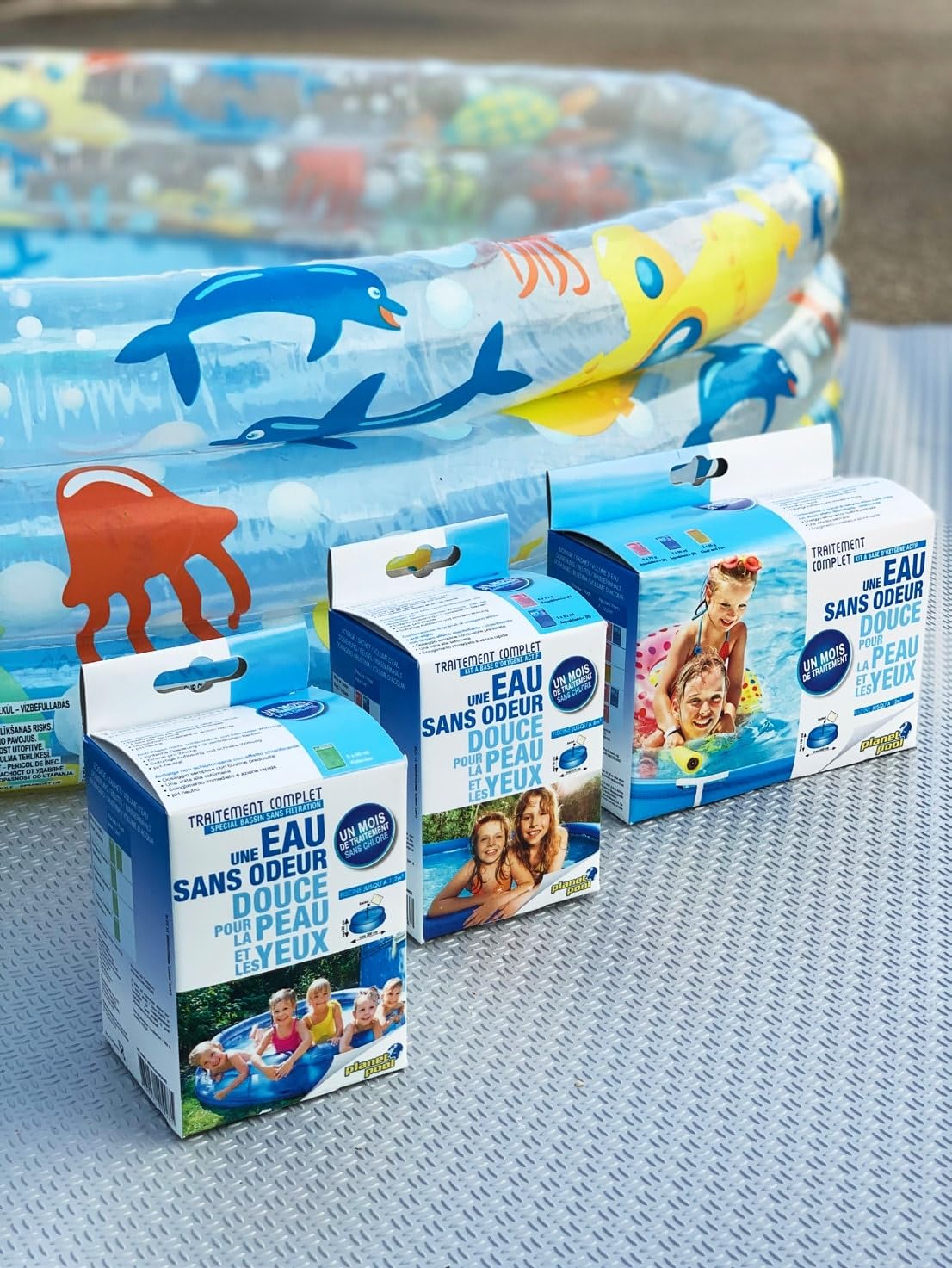 Traitement Complet Piscine Enfant Oxygène Actif Bassin 3 à 6 m3 Sachets Pré Dosés Dissolution Immédiate