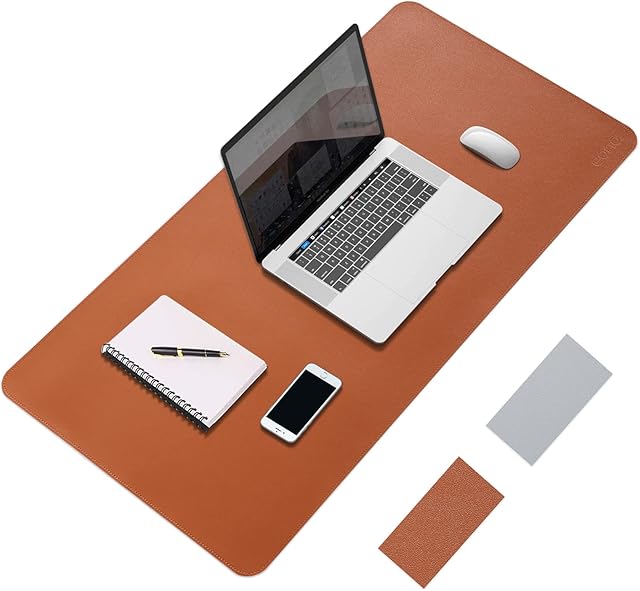 Amazon Brand - Eono Mouse Pad, Large Mouse Mat 80x40cm, Extended PU Leather Desk Writing Mat, Laptop Mouse Matt, Dual-Sided Waterproof Easy to Clean XXL Desk Blotter Protector for Gaming Office Home