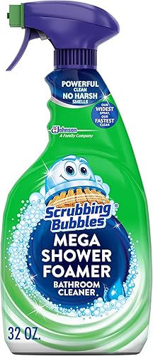 Espray desinfectante Scrubbing Bubbles Mega Shower Foamer, limpiador multisuperficie de baño y azulejos, elimina 100% restos de jabón, aroma