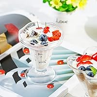 Vista 8 de kanpura Juego de 2 cuencos de helado Art Deco de 5 onzas, fondo más grueso, apto para congelador, apto para lavavajillas, elegante diseño