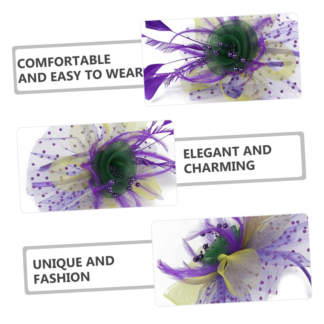 ifundom 3pezzi Fascinator Sposa Elegante Con Decorazioni Floreali e Rete Cappello Per Cerimonie e Tea Party Accessorio Versatile Con Fermagli e Cerchietto Vivaci e Leggero Per Matrimonio e